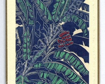 3 Lagana Greeting cards, digitalized from Lagana's linoleum block prints, "Florida Christmas" plus 2 more of your choice.