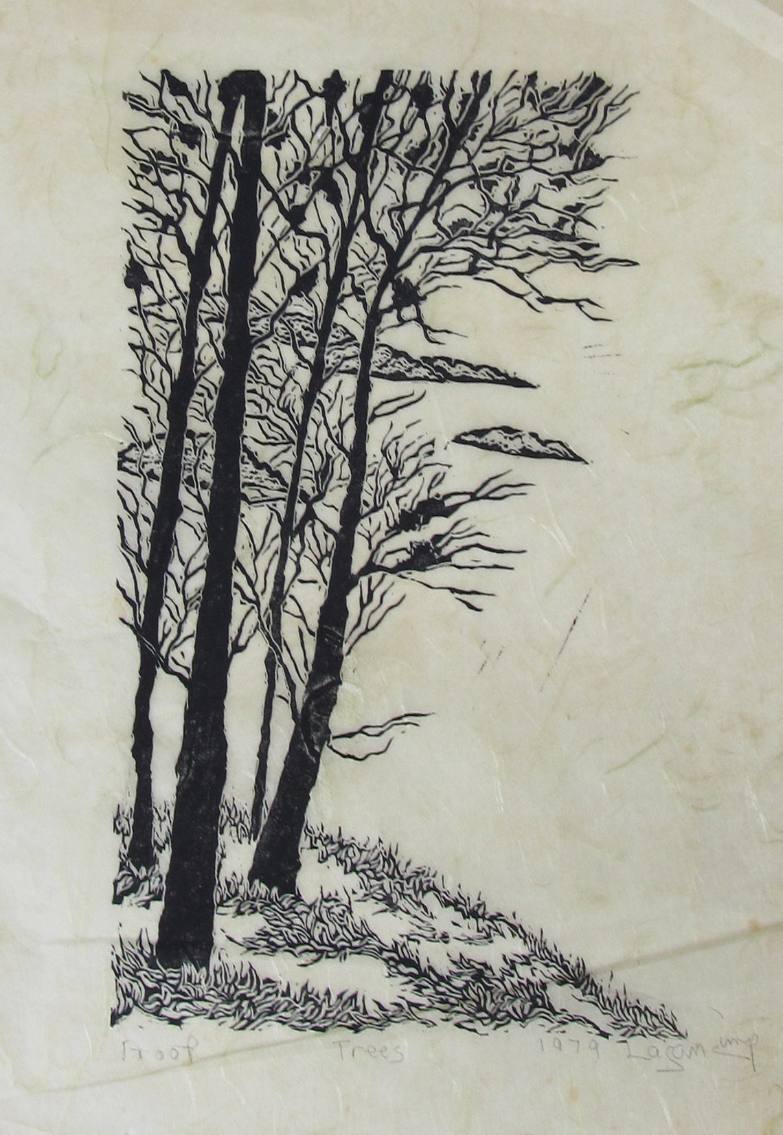 Making Tracks Black and White Linoleum Block Print a Proof - Etsy