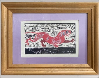 Chinese Tiger, framed, photo-shopped in color and printed on inkjet, hand signed in pencil by artist