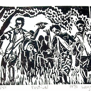 Miniature lino prints of Thailand, limited editions, printed and signed in pencil by the artist image 2