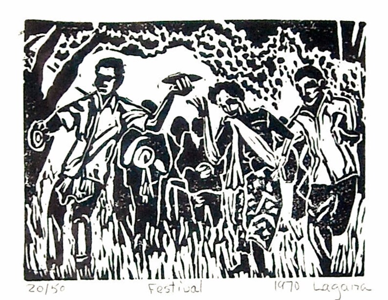 Miniature lino prints of Thailand, limited editions, printed and signed in pencil by the artist image 2