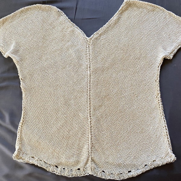 Hand knit cotton blouse