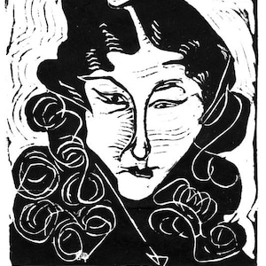 Janet I or Janet II, your choice of two limited edition lino blocks, cut, printed and signed in pencil by the artist image 2