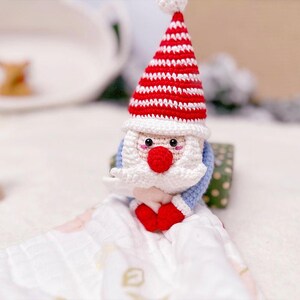 Santa CROCHET PATTERN Tutorial, Christmas Scandinavian Gnome Crochet Pattern, PDF file, Dwarf, Christmas Tree Decoration, Santa Doll pdf