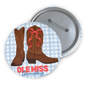 Gameday Pin Buttons, gameday pin, oxford gameday, ole miss, hydr, colonel reb, the grove, recruitment, sorority gift, bid day, rebels, juice
