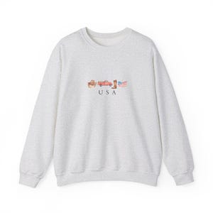 USA Crewneck Sweatshirt, USA pullover, 4th of July, USA hoodie, American Flag, Cowboy boots, Cowboy hat, Western, Perfect Gift, Comfy