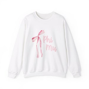 Unisex Heavy Blend sorority Crewneck, Sweatshirt, phi mu, mu, phi mu sweatshirt, phi mu crewneck, phi mu clothes, bid day basket, sorority