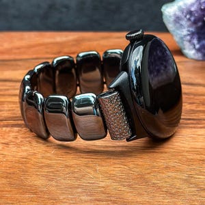 Pixel Watch Band with Hematite Gemstone Handmade Watch Strap Google Pixel Watch Natural Stone Bracelet Beaded Watch Band Gift Idea