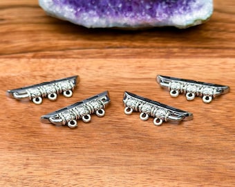 DIY Silver Apple Watch Connector Adapter Set (2 Pcs) in Vintage Style – Nickel-Free Stainless Steel Alloy Watch Band Connectors