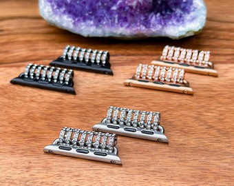 DIY Crystal Apple Watch Connector Adapter & Spring Bar Set (2 Pcs) – Nickel-Free Stainless Steel Alloy Watch Band Connectors