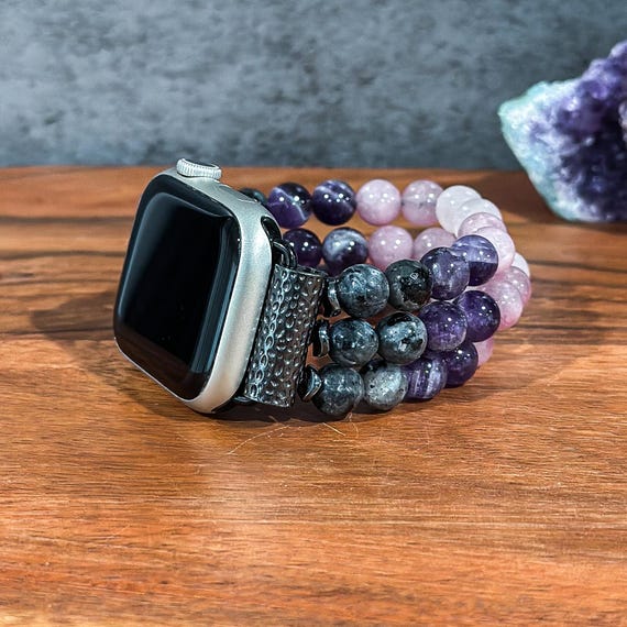 NEW Beaded Natural Stones Apple Watch Band Amazon.com: Matte Stone Beaded Watch Bands Compatible with  main image 3