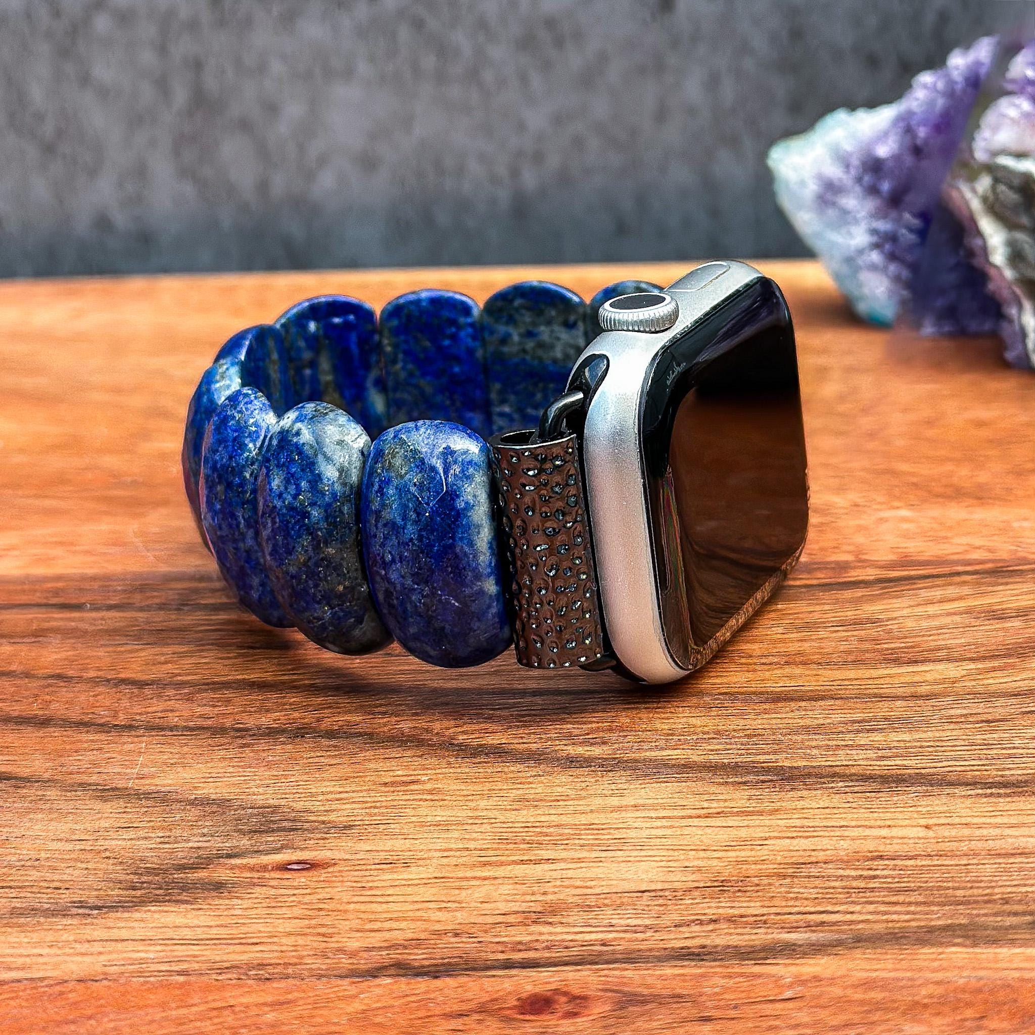 Gorgeous A. Cadman Vintage Lapis Lazula Cluster band Sterling Silver Watch. Women main image 2