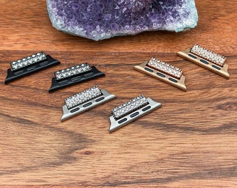 Delicate DIY Crystal Apple Watch Connector Adapter & Spring Bar Set (2 Pcs) – Nickel-Free Stainless Steel Alloy Watch Band Connectors