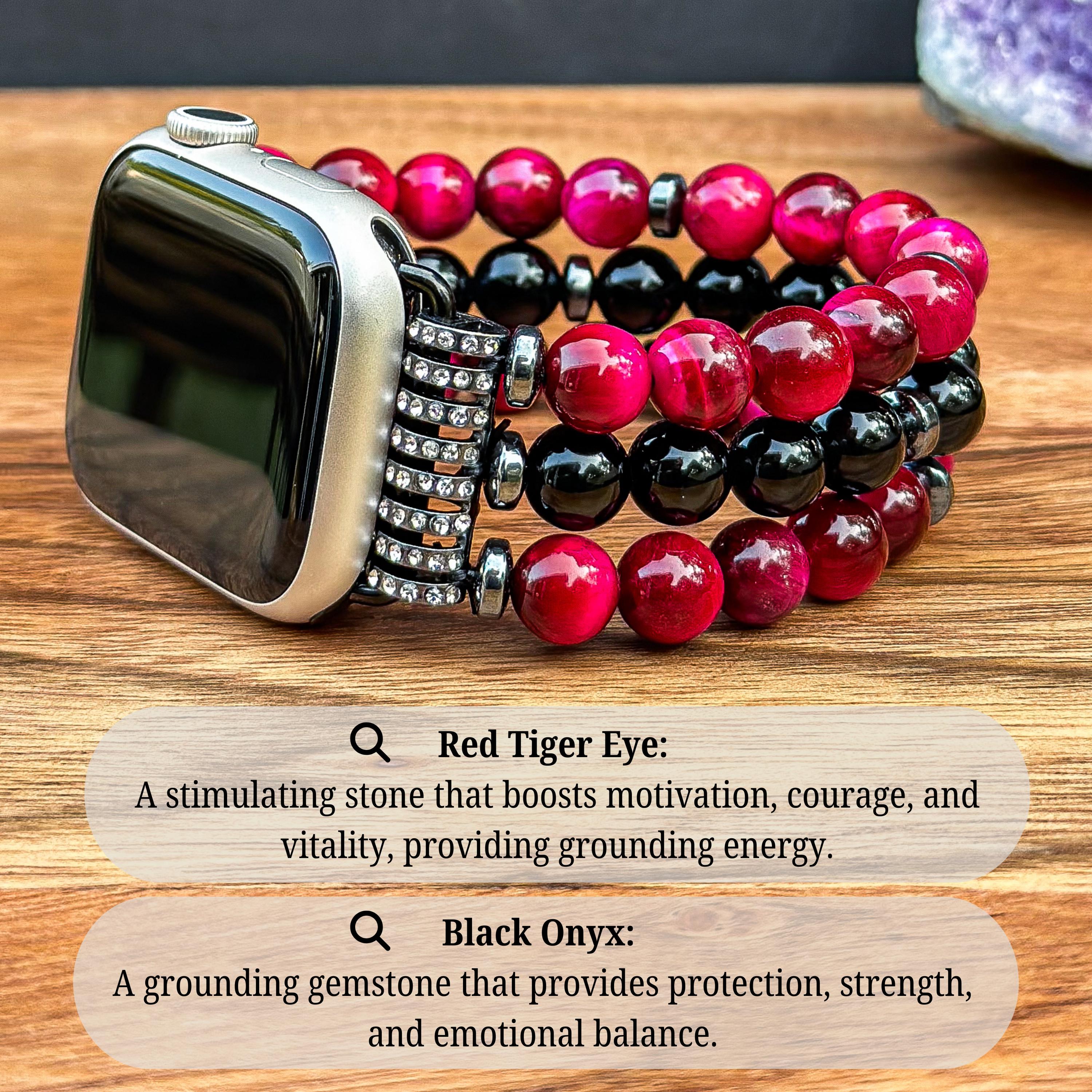 NEW Boho Red Stone Apple Watch Band Bohemian Stone square red multi-layer Watch Band for Apple  main image 3