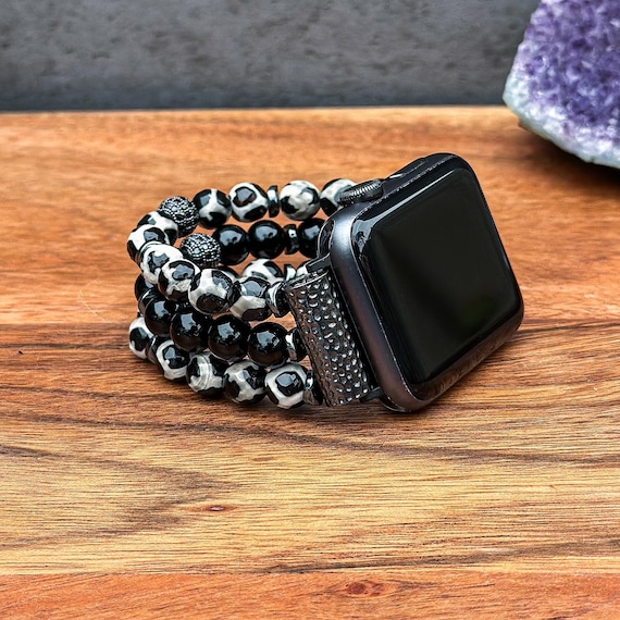 Apple Watch Strap With Tibetan Mystical Old Onyx Agate  display picture 1