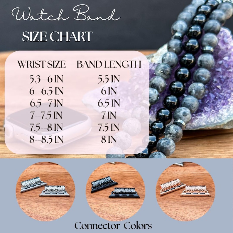 Guide to Choosing the Perfect Band Length: A detailed chart to help you select the ideal length for your handmade watch band, ensuring a custom fit for comfort and style.