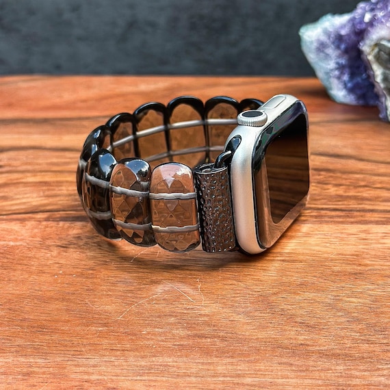 Smoky Quartz Apple Watch Band, Handmade Gemstone Bracelet 