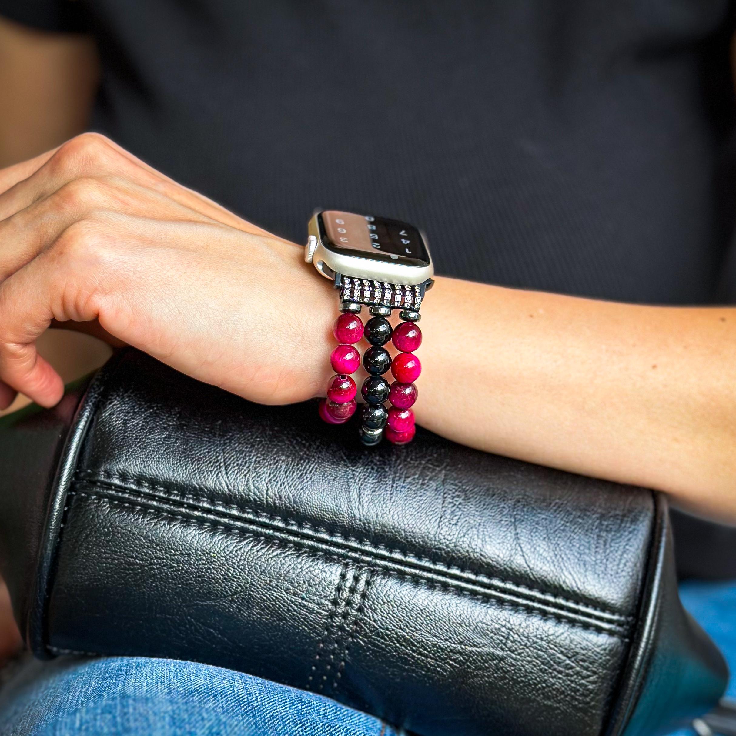 NEW Boho Red Stone Apple Watch Band Bohemian Stone square red multi-layer Watch Band for Apple  main image 4