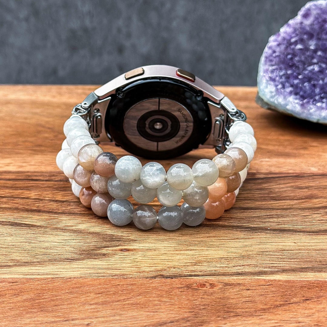 Samsung Galaxy Beaded Watch Strap With Mix Color Moonstone Gemstone
