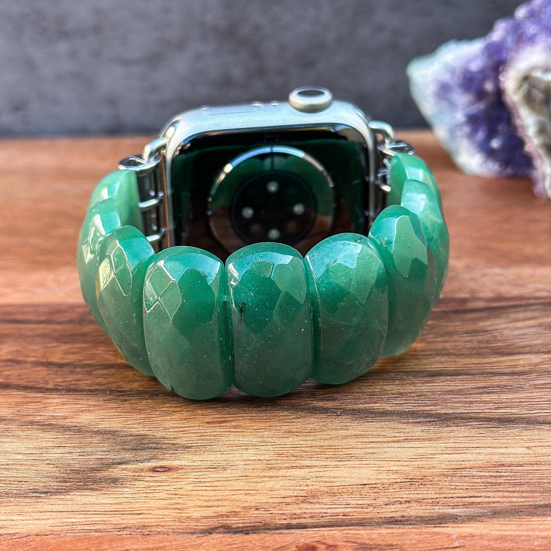 Green Aventurine Gemstone Apple Watch Band, Handmade Watch  display picture 1