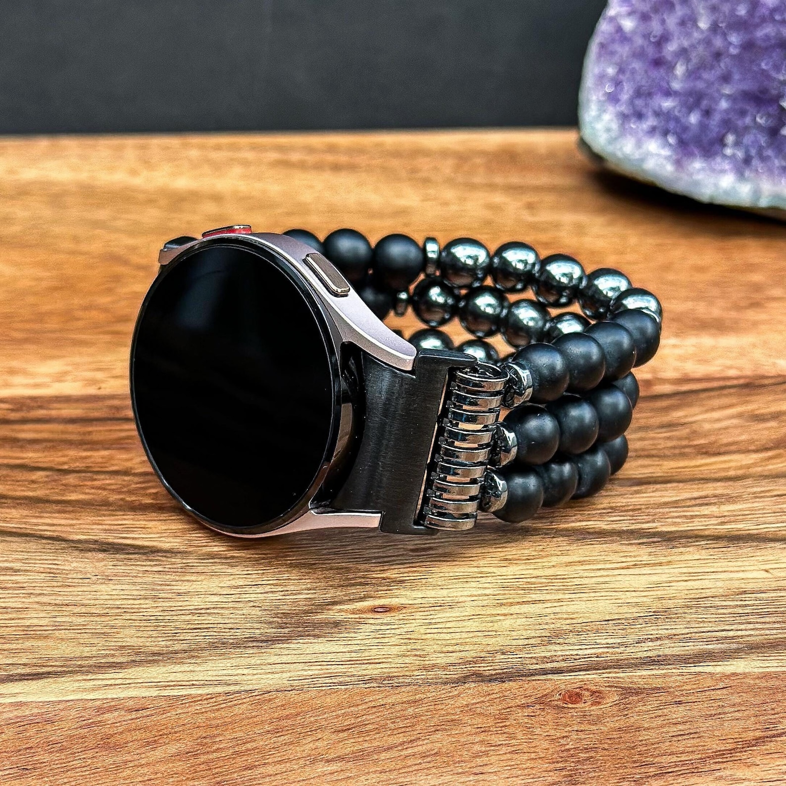 Samsung Galaxy Beaded Watch Band with Black
Hematite and Black Onyx Natural Sone Watch
Strap for Samsung Watch Bracelet Women Gift
Idea