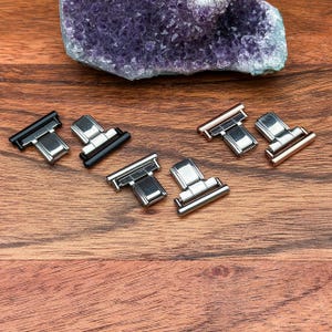 DIY Italian Charm Bracelet Adapter Set (2 Pcs) for 20mm Watches – Metal Clasp Connectors for Custom Band