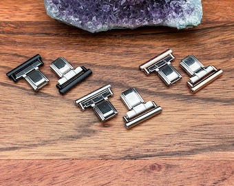 DIY Italian Charm Bracelet Adapter Set (2 Pcs) for 18mm, 20mm, 22mm Watches – Nickel-Free Stainless Steel Alloy Watch Band Connectors