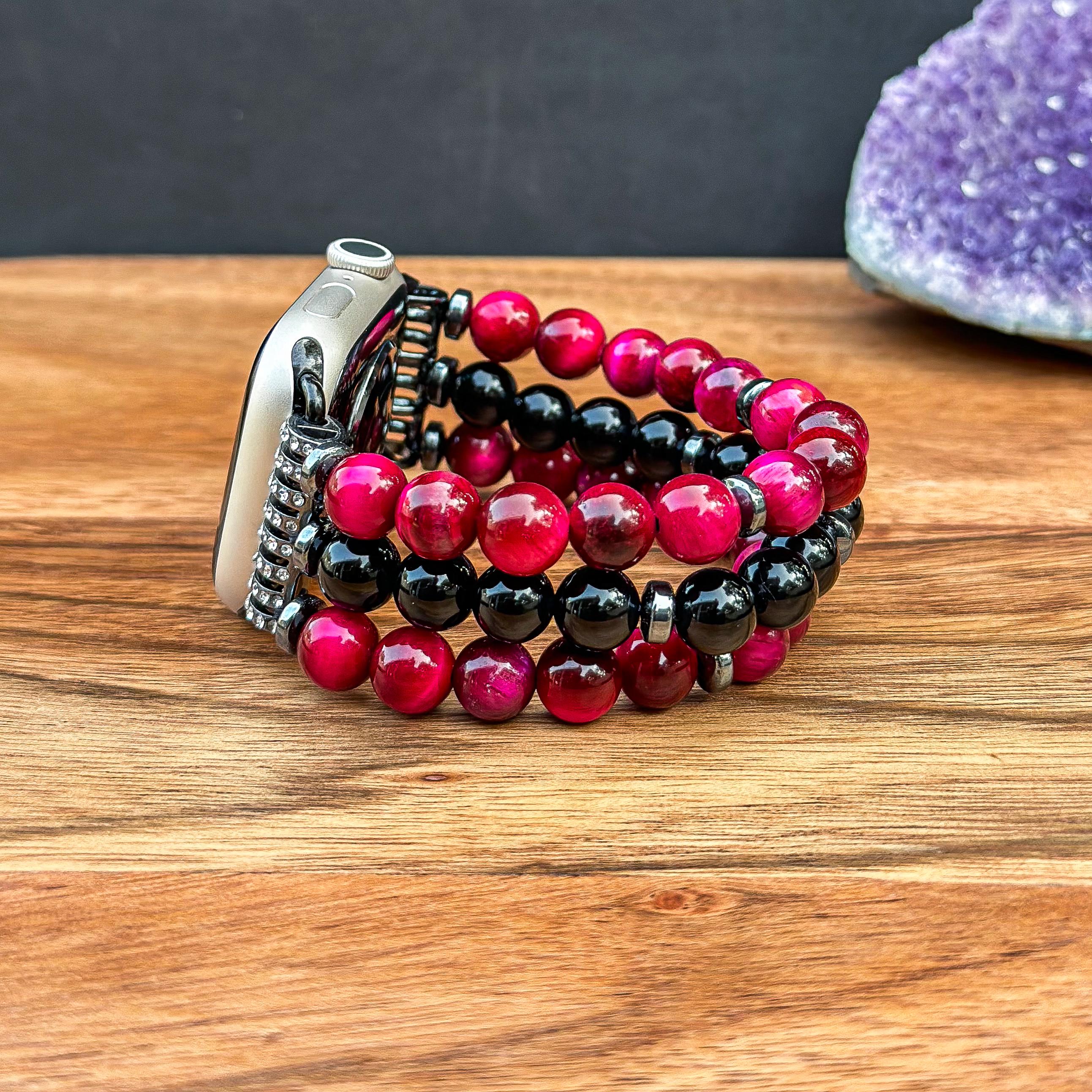 NEW Boho Red Stone Apple Watch Band Bohemian Stone square red multi-layer Watch Band for Apple  main image 2