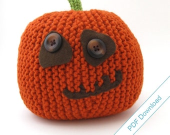 Pumpkin Head Knitting Pattern (Large). Knit Your Own Jackolantern. PDF Download.