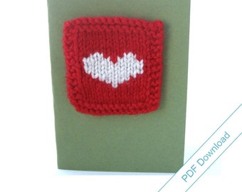 Knitted Cards Pattern PDF. Knit Your Own Cards. Heart, Gift, Tree, and Snowflake Designs