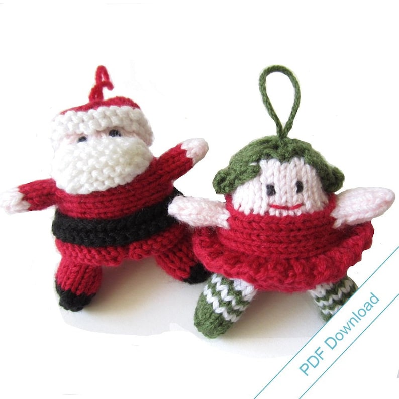 PDF Download Knitting Pattern for Santa and Christmas Fairy. Etsy