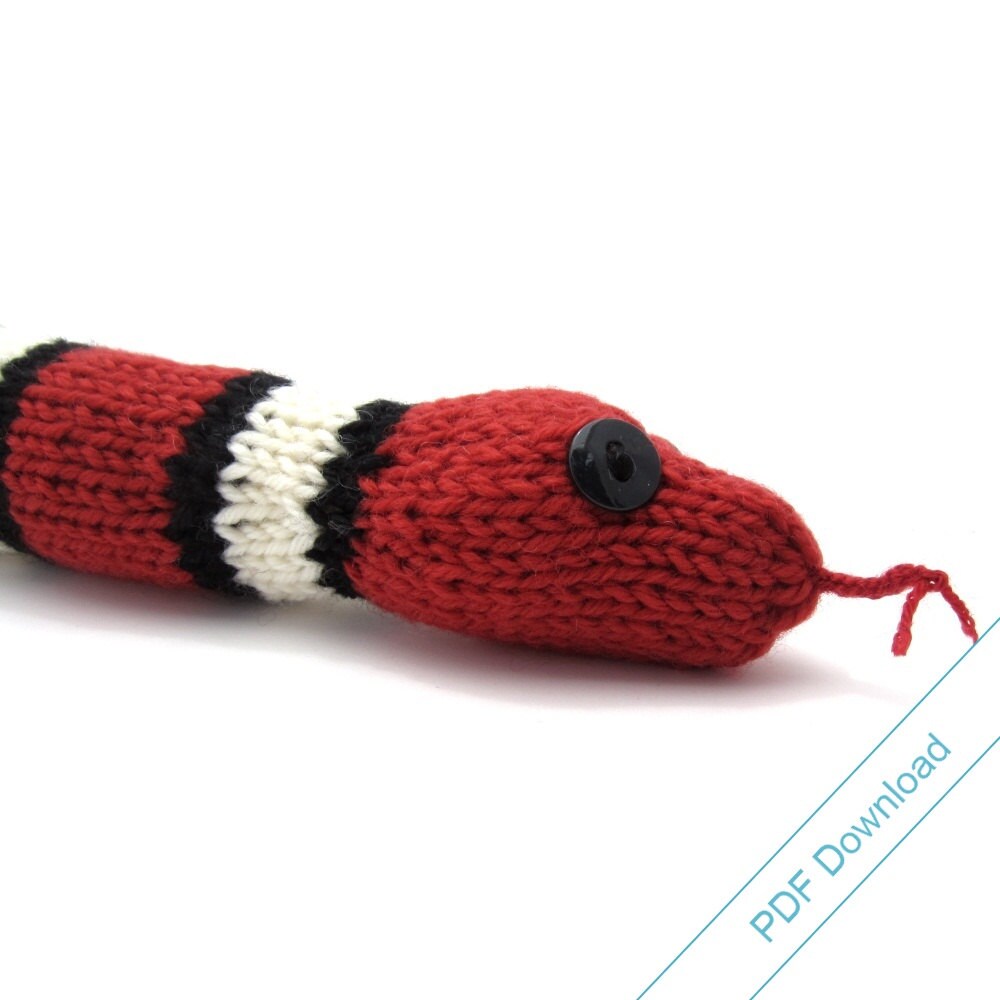 Toy Snake Digital Pattern. Knit Your Own Coiling, Sidewinder