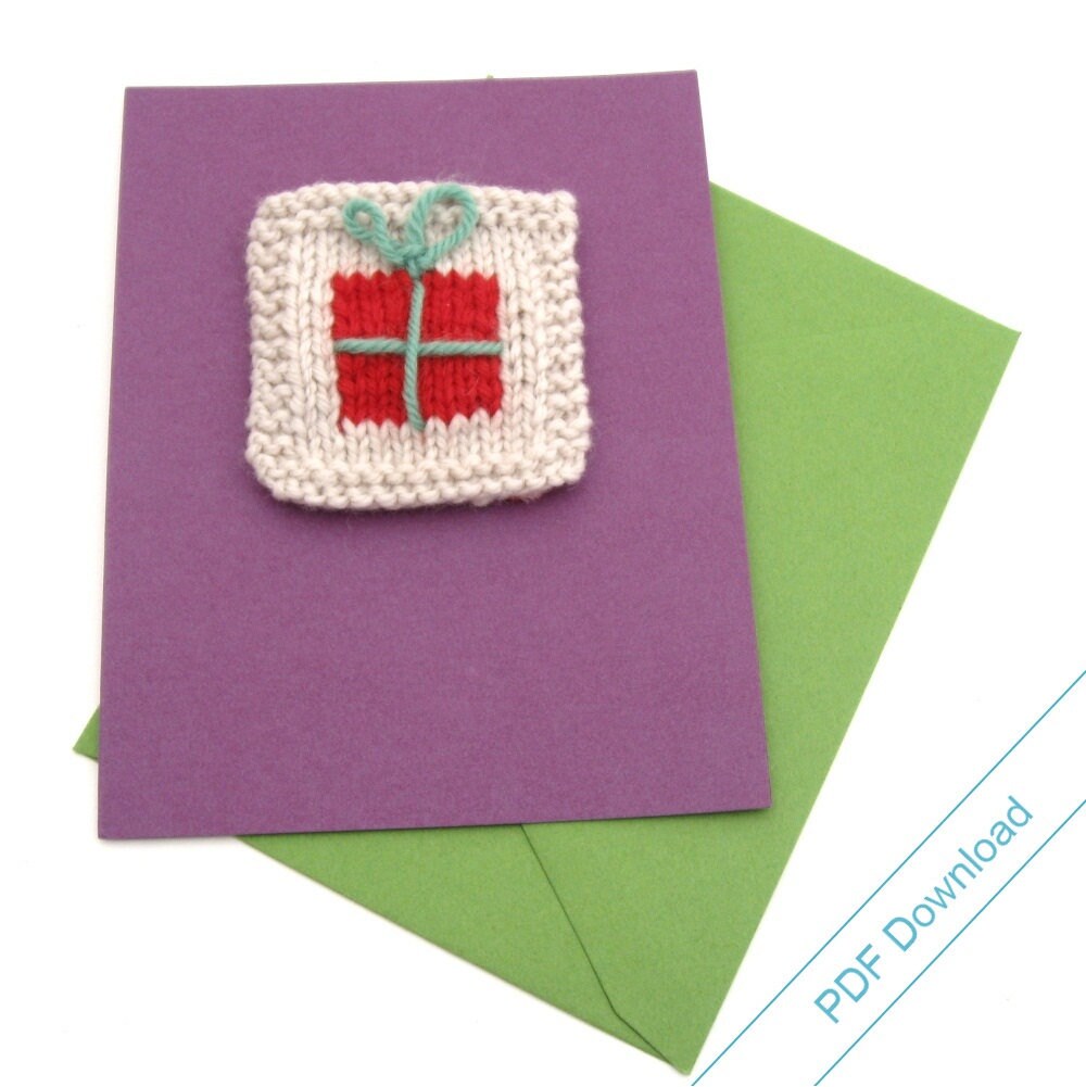Knitted Cards Pattern PDF. Knit Your Own Cards. Heart, Gift, Tree, and ...