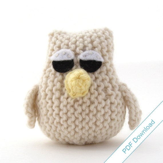 Owl Knitting Pattern PDF Download. Knit Your Own Owlet. Etsy