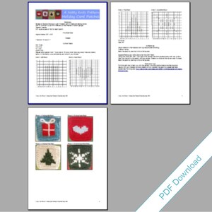 Knitted Cards Pattern PDF. Knit Your Own Cards. Heart, Gift, Tree, and Snowflake Designs image 5