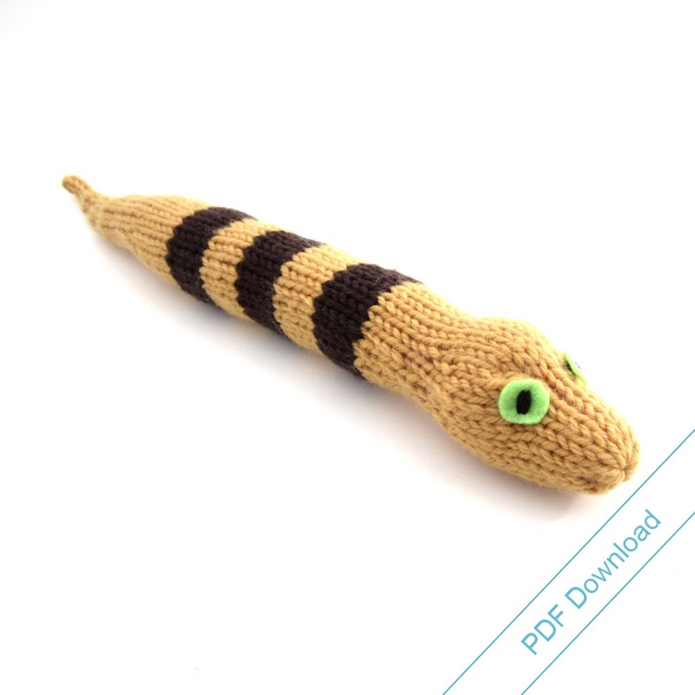 【2plan】Snake Mohair Round Knit Toy Snake Digital Pattern. Knit Your Own Coiling, Sidewinder