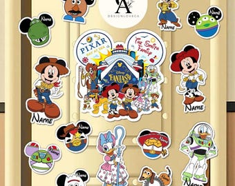 Personalized Pixar Day at Sea Disney Cruise Magnet, Mickey and Friends Cosplay Toy Story, Disney Fantasy Family Cruise Ship Stateroom Door