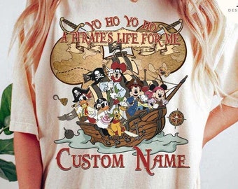 Personalized Mickey & Friends Disney Pirates Shirt, Yo Ho Yo Ho A Pirate&#39;s Life For Me Disney Cruise Shirt, Pirates of the Caribbean Family