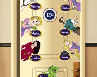 Personalized Disney Tangled Inspired Cruise Door Magnet, Disney Princess Rapunzel Birthday Girl Magnet, Family Cruise Ship Stateroom Door
