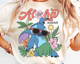 Ohana means family Disney Lilo & Stitch Shirt, Lilo and Stitch Dancing Hawaii Aloha Disney Girl Trip Shirt, Stitch Trip Family Summer 2025