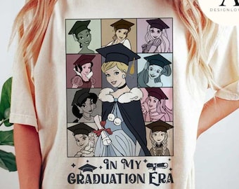 In My Graduation Era Disney Princess Graduate Shirt, From The Tassel To The Castle Class of 2025 Cinderella Belle Senior Trip Girls Matching