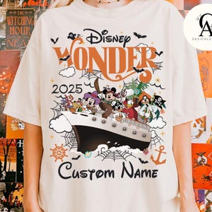 Personalized Mickey and Friends Halloween on the High Seas Disney Cruise Shirt, Family Halloween Cruise Trip Tee, Disney Wish Dream Treasure
