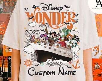 Personalized Mickey and Friends Halloween on the High Seas Disney Cruise Shirt, Family Halloween Cruise Trip Tee, Disney Wish Dream Treasure