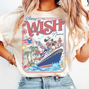 Personalized Disney Cruise Shirt, Mickey and Friends Family Cruise Trip, Disney Wish Dream Magic Wonder Fantasy Destiny Treasure Adventure