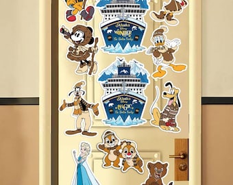 Personalized Disney Alaska Cruise Door Magnet, Mickey and Friends Princess Disney Wonder, Disney Magic, Family Cruise Ship Stateroom Door