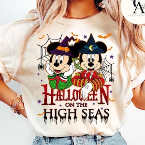 Personalized Mickey and Friends Halloween on the High Seas Disney Cruise Shirt, Couple Family Halloween Cruise Trip Tee, Disney Wish Dream