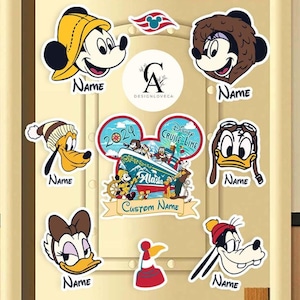 Personalized Mickey & Friends Disney Alaska Cruise Magnet, Disney Wonder Magnet, Alaska Trip 2025, Disney Family Cruise Ship Stateroom Door
