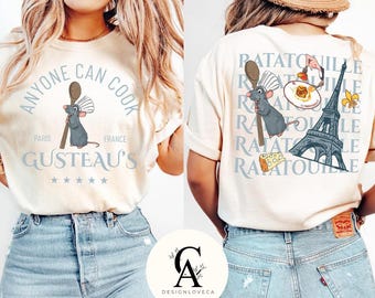 Two-sided Disney Ratatouille Little Chef Remy Shirt, Anyone Can Cook Remy Chef Gusteau's Paris France, WDW Disneyland Family Vacation 2025