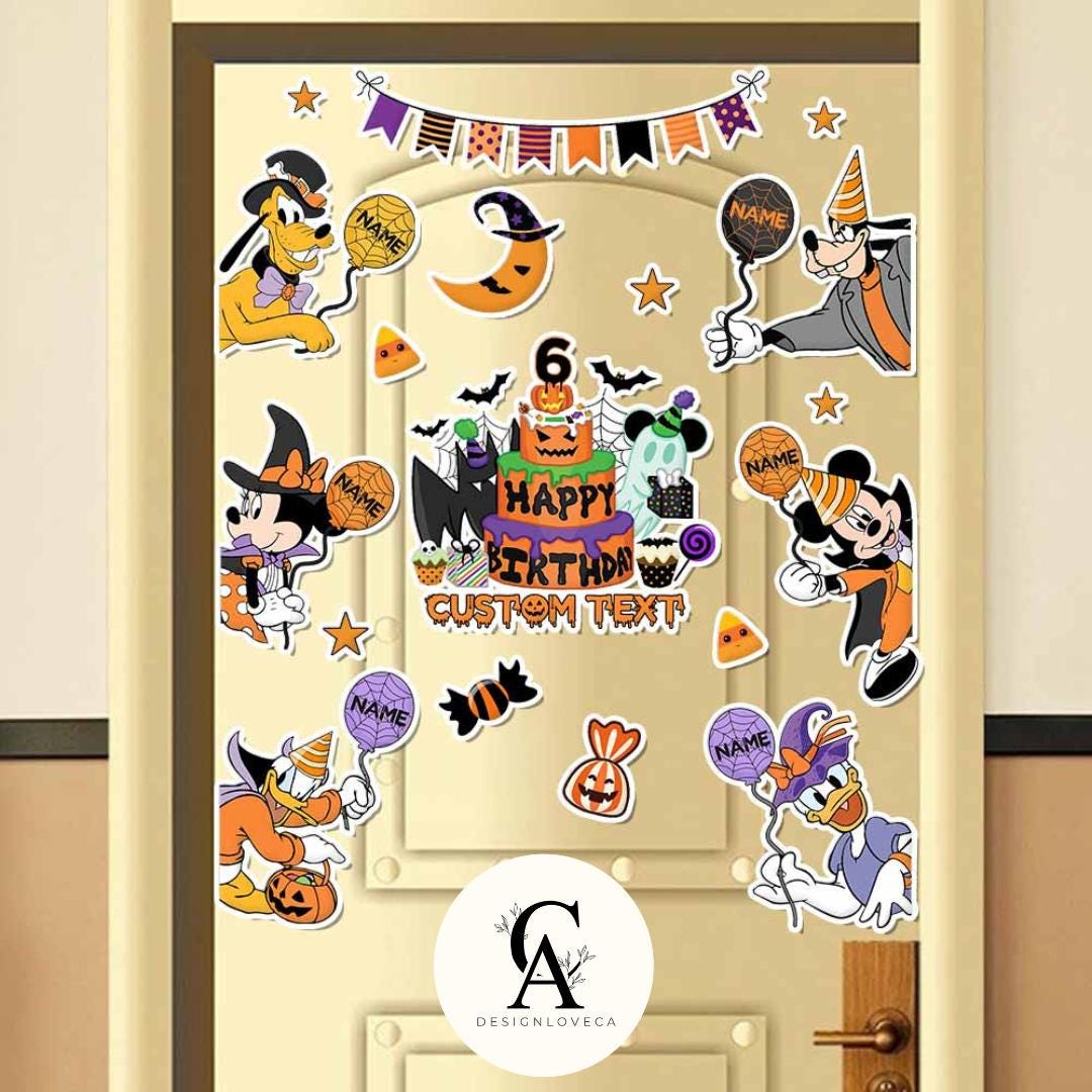 Personalized Mickey and Friends Birthday Halloween on the High Seas Disney Cruise Magnet, Halloween Party Family Cruise Ship Stateroom Door