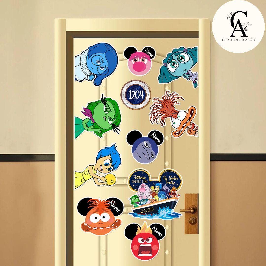 Personalized Disney Inside Out Inspired Cruise Door Magnet, Joy